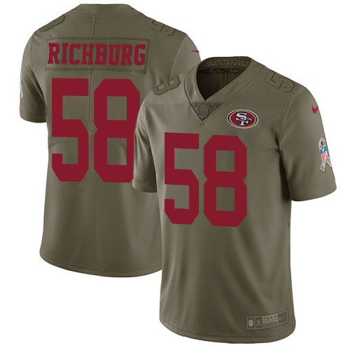 San Francisco 49ers Limited Olive Men Weston Richburg NFL Jersey #58 2017 Salute to->san francisco 49ers->NFL Jersey